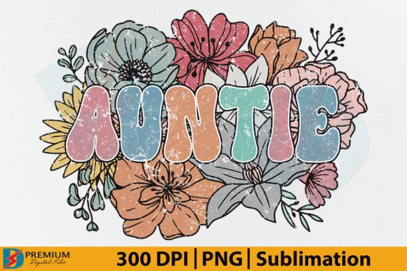 Download Retro Auntie PNG, Aunt Floral Flower - Aunt Collection