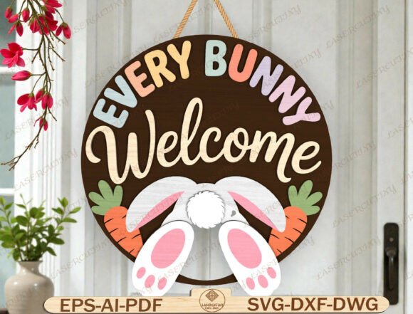 Download Easter Door Sign Laser Cut File - Cut file Collection