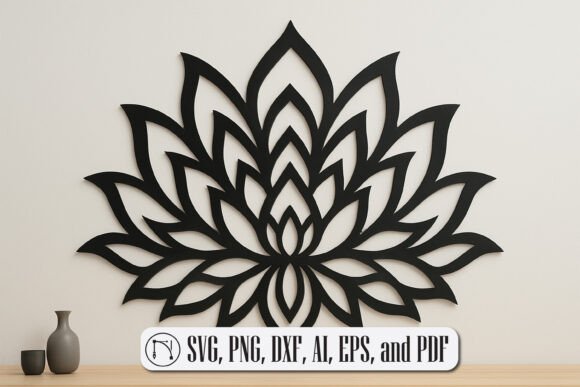 Download Lotus Flower Wall Art SVG Cut File - Cut file Collection
