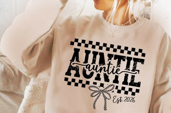 Download Checkered Bow New Aunt Png - Aunt Collection